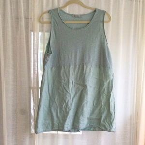 Sleeveless cut loose tunic cotton/linen